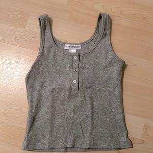 Cotton emporium 3/4 button cropped tank